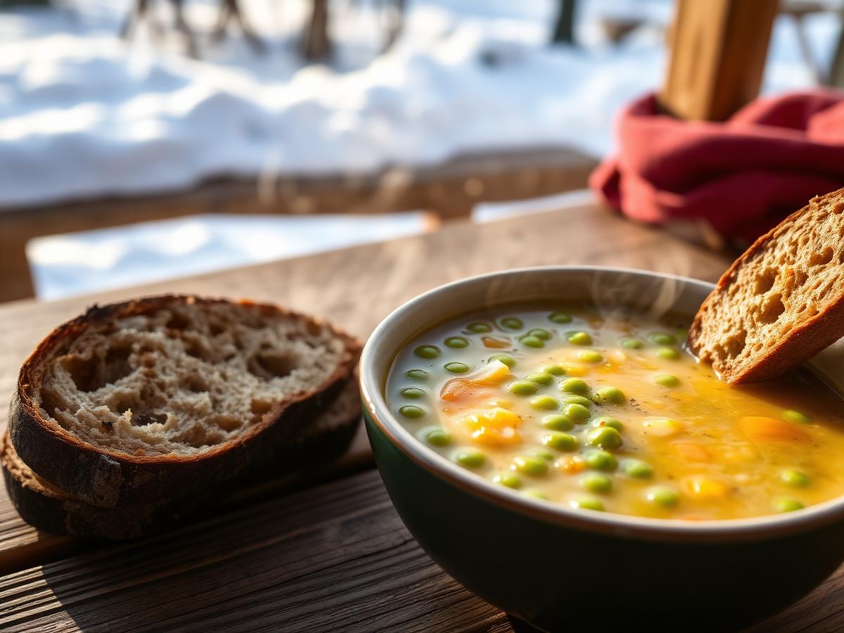 Kom dampende snert met roggebrood